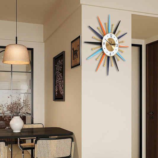 22" Colorful Sunburst Clock