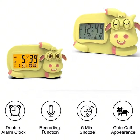 Kids Alarm Clock - Cute Cow-Shaped