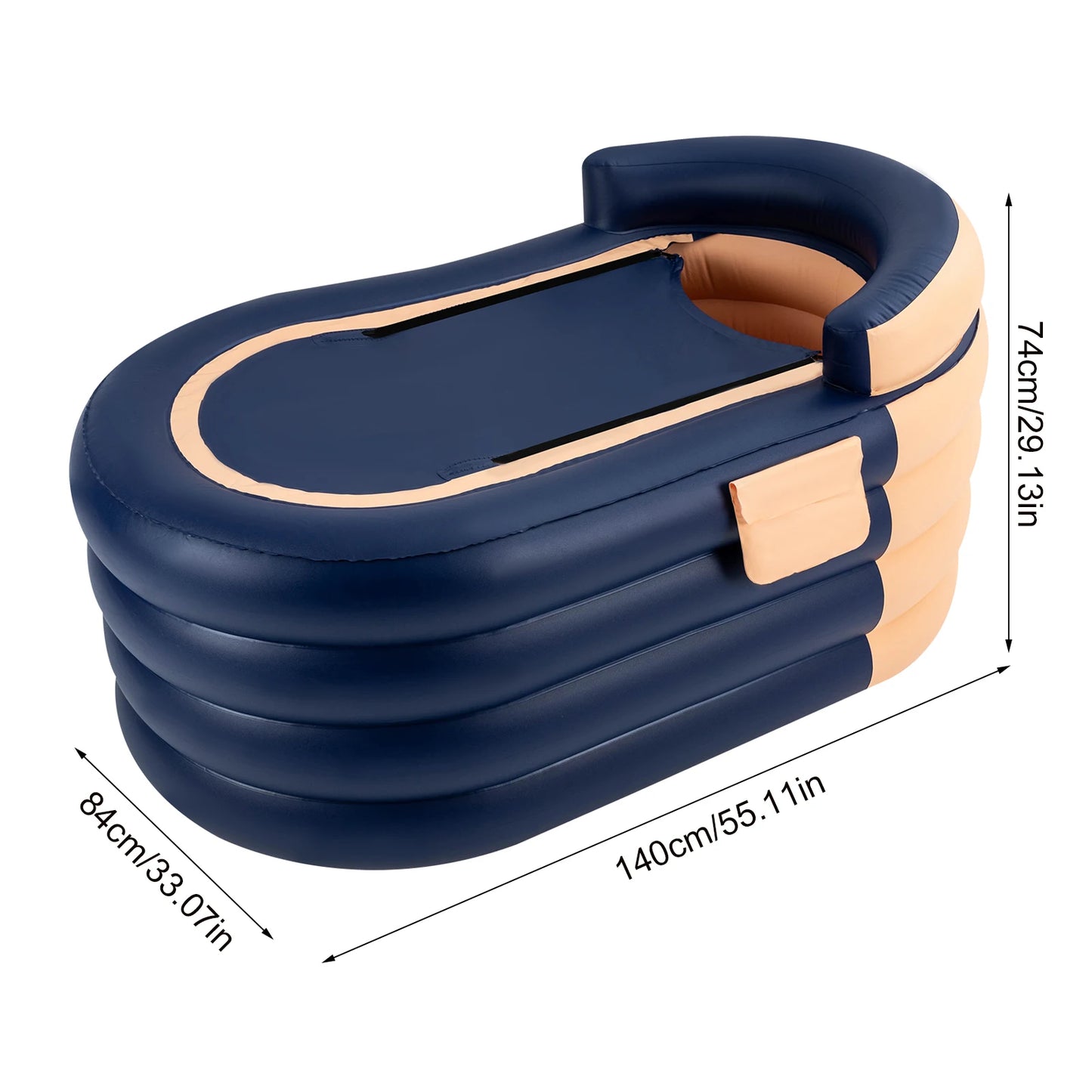 Inflatable Bathtub with Electric Air Pump - Blue / Orange