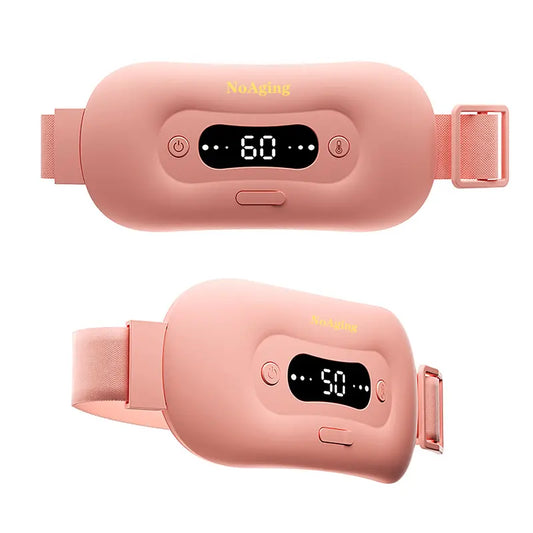 Noaging Women Menstruation Vibration Belly Massage Hot Compress Warm Palace Belt Heating Waist Belt Comfort Pink