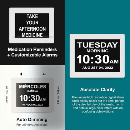 Digital Clock aides Seniors with Dementia 15"