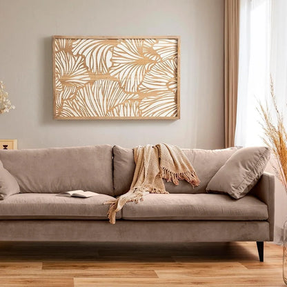 Wood Ginko Leaf Design Wall Art