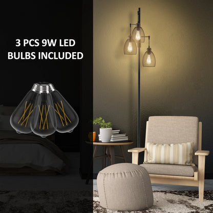 70" Tree Floor Lamp with 3 Bulbs - Black or Gold