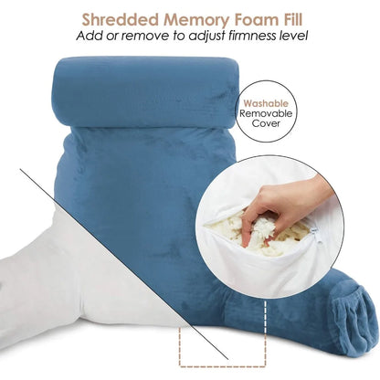 Reading Pillow with Memory Foam, Neck and Lumber Support Pillows