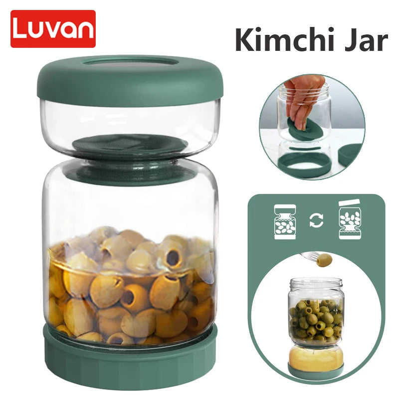 Glass Pickles Jar with Strainer Lid