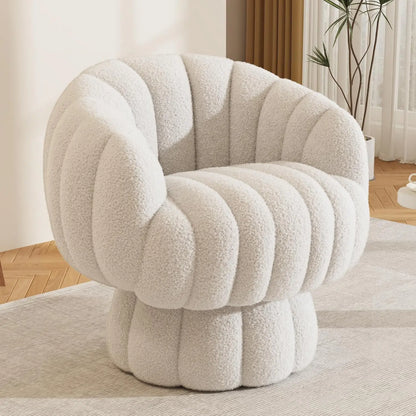Velvet Barrel Chair, Swivels 360 degrees