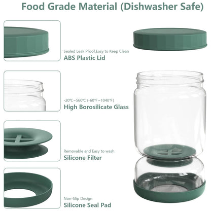 Glass Pickles Jar with Strainer Lid