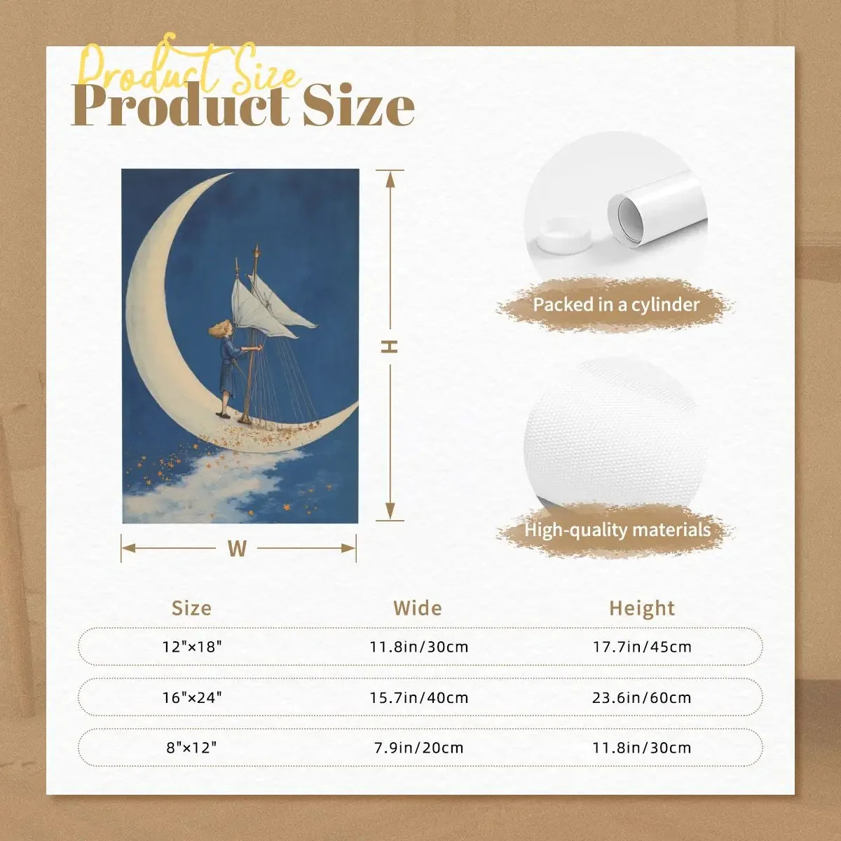 Sailing Moon Canvas Wall Art