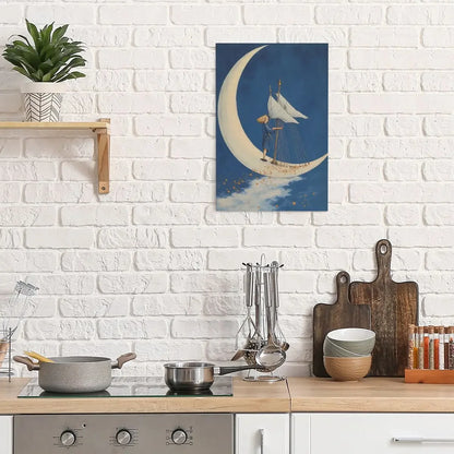 Sailing Moon Canvas Wall Art