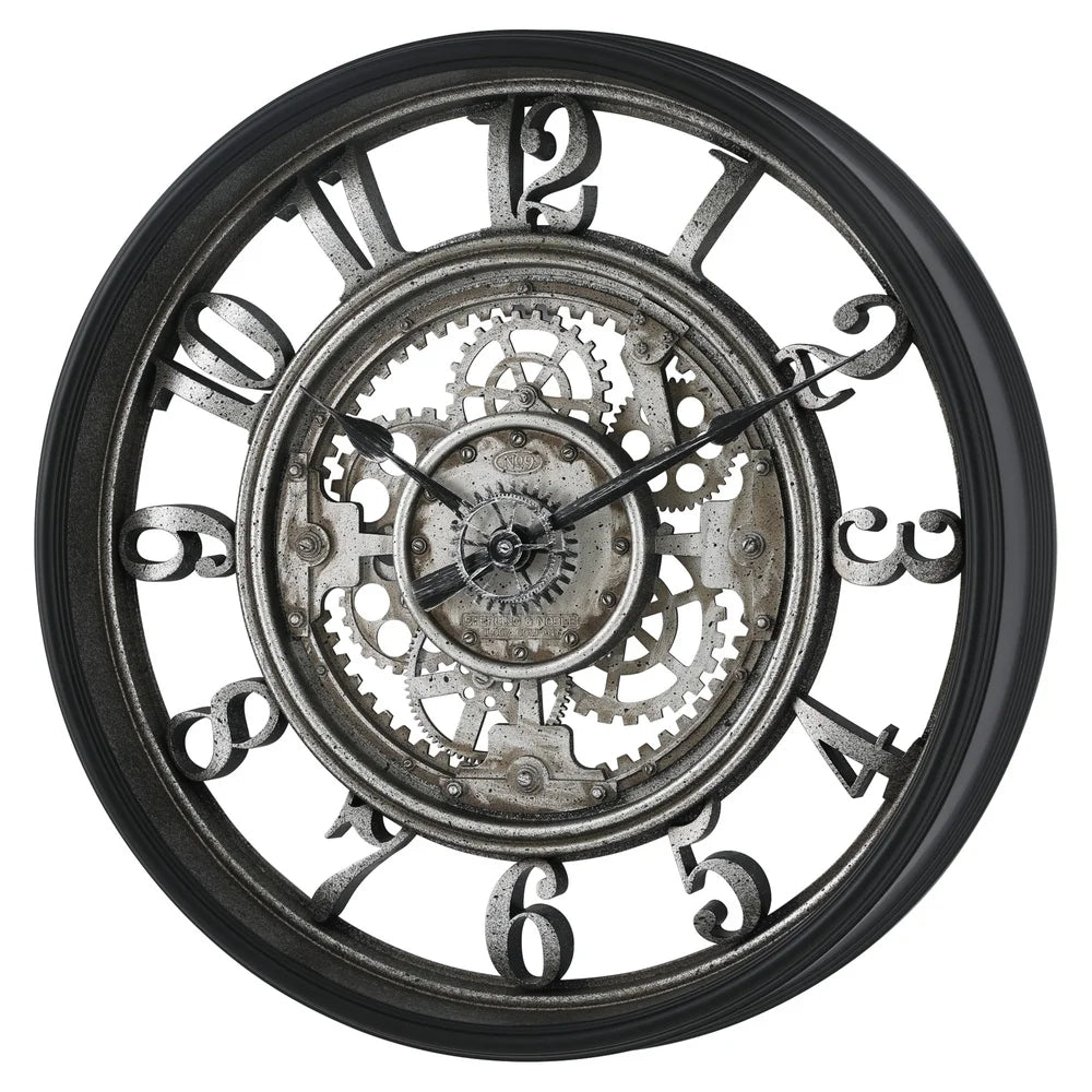 Wall Clock 20"  Rustic Metal Decor
