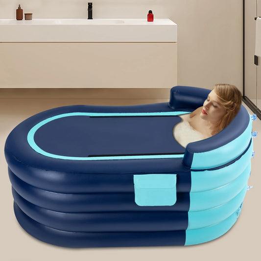 Inflatable Bathtub with Electric Air Pump - Blue / Orange