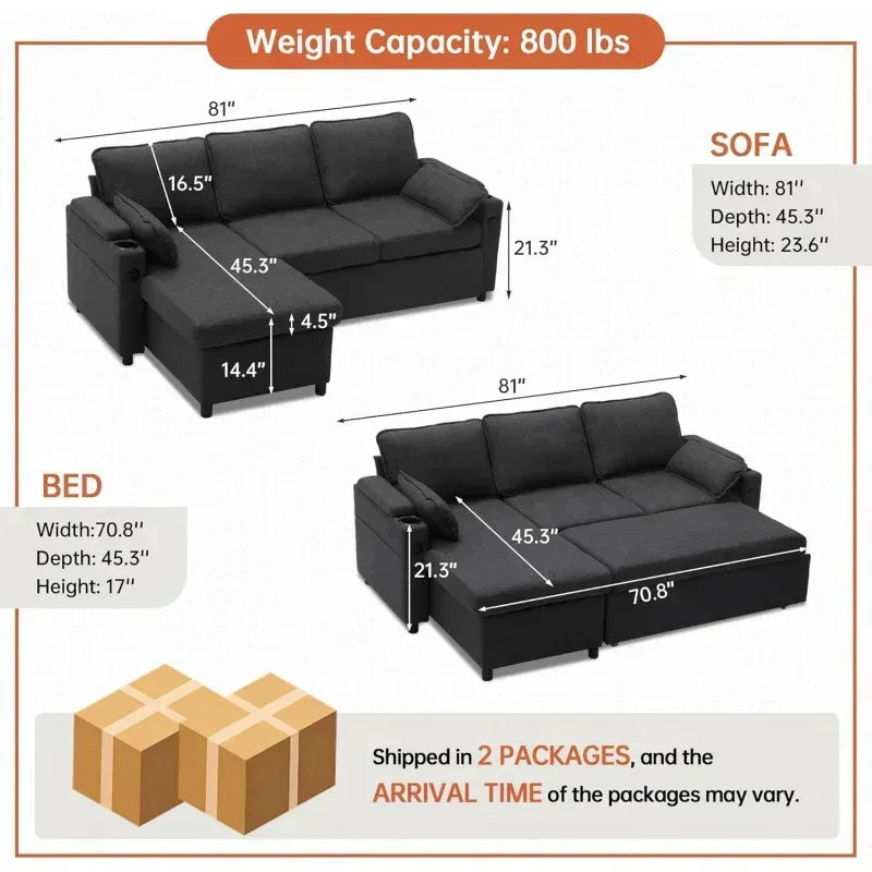 Sofa - L Shaped, Chaise, Sleeper