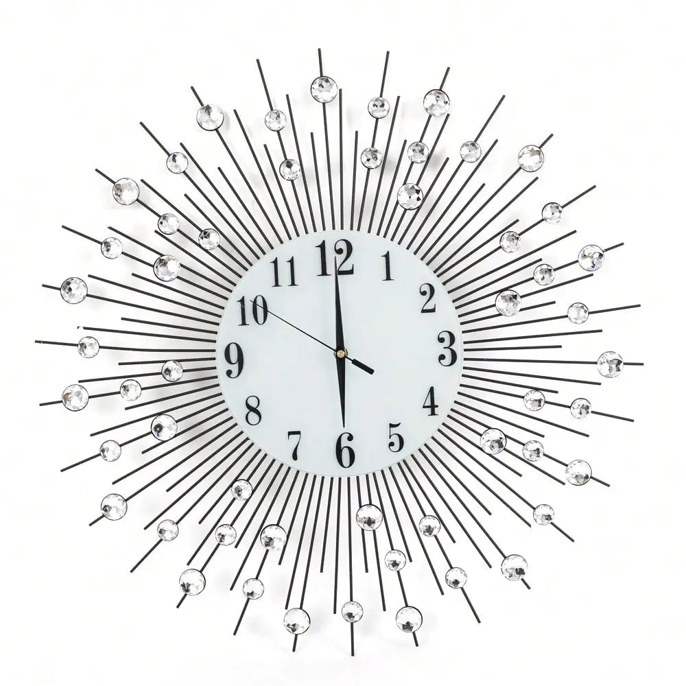 Sun Design Crushed Diamond Crystal Clock