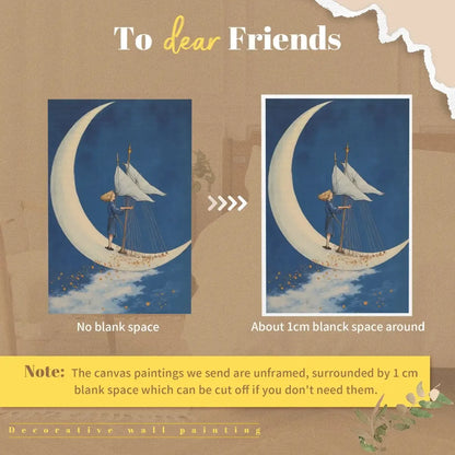 Sailing Moon Canvas Wall Art