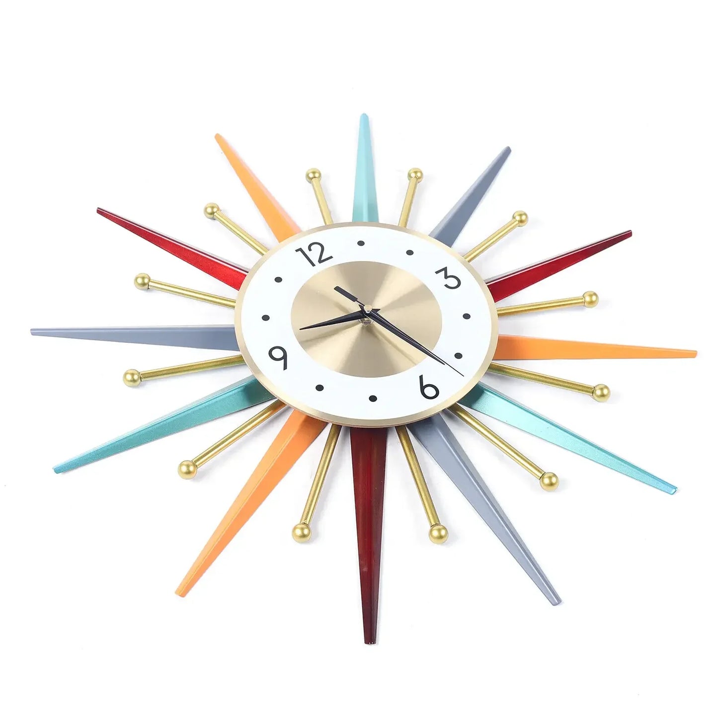 22" Colorful Sunburst Clock