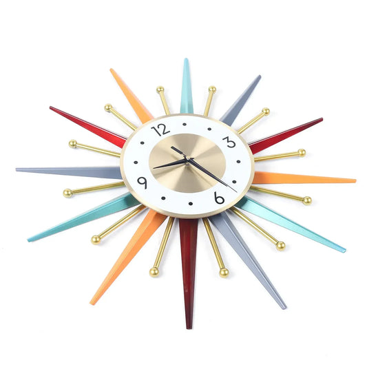 22" Colorful Sunburst Clock