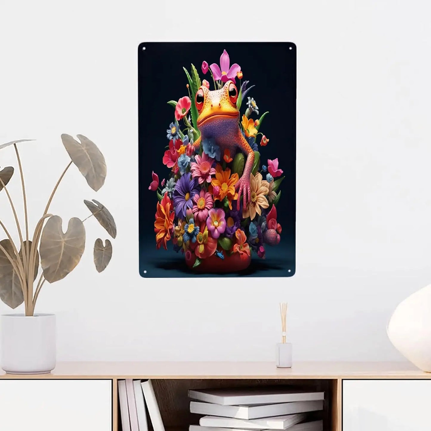 Flower Frog Metal Wall Art