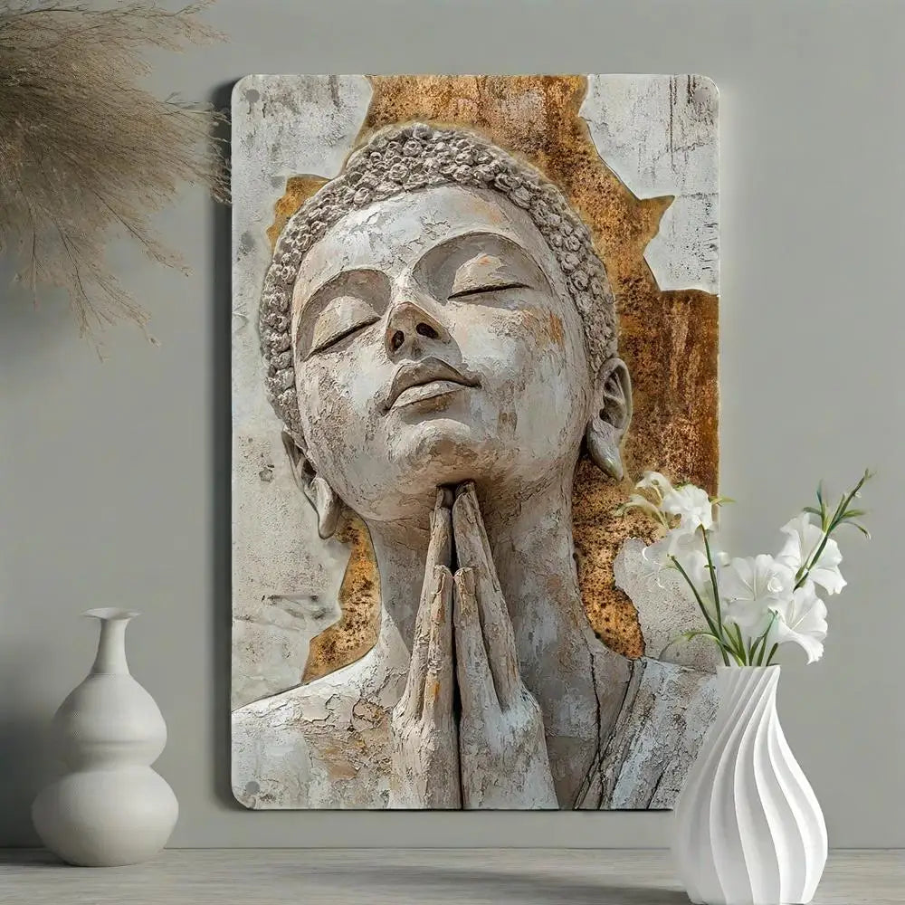 Gold Leaf Buddha Metal Wall Art
