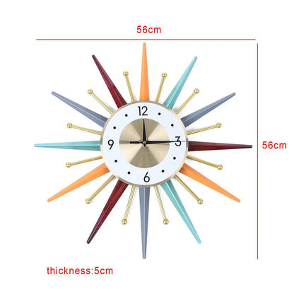 22" Colorful Sunburst Clock