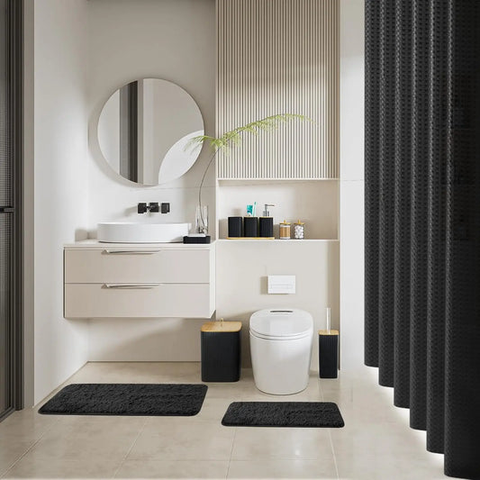 24PCS Black Bathroom Set