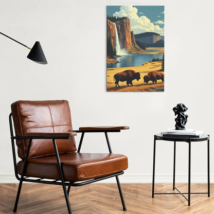 Buffalo on the Plains Canvas Wall Art