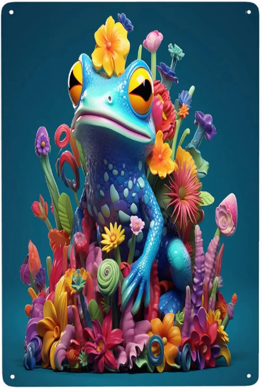 Flower Frog Metal Wall Art