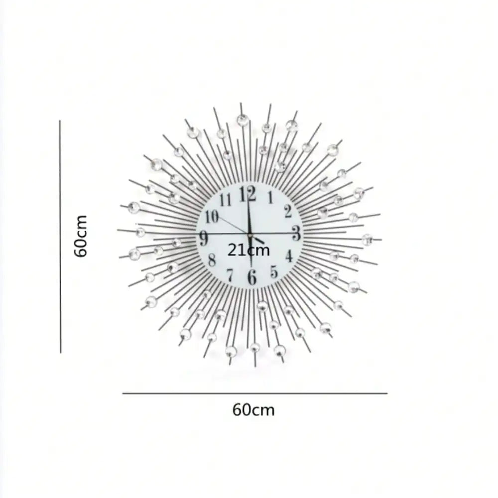 Sun Design Crushed Diamond Crystal Clock