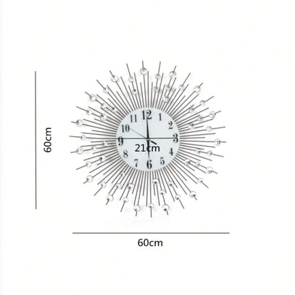 Sun Design Crushed Diamond Crystal Clock