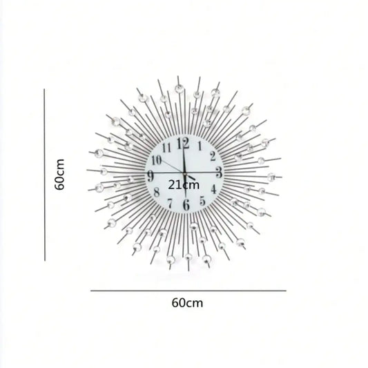 Sun Design Crushed Diamond Crystal Clock