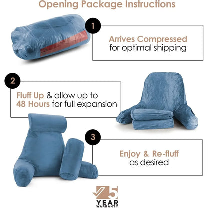 Reading Pillow with Memory Foam, Neck and Lumber Support Pillows