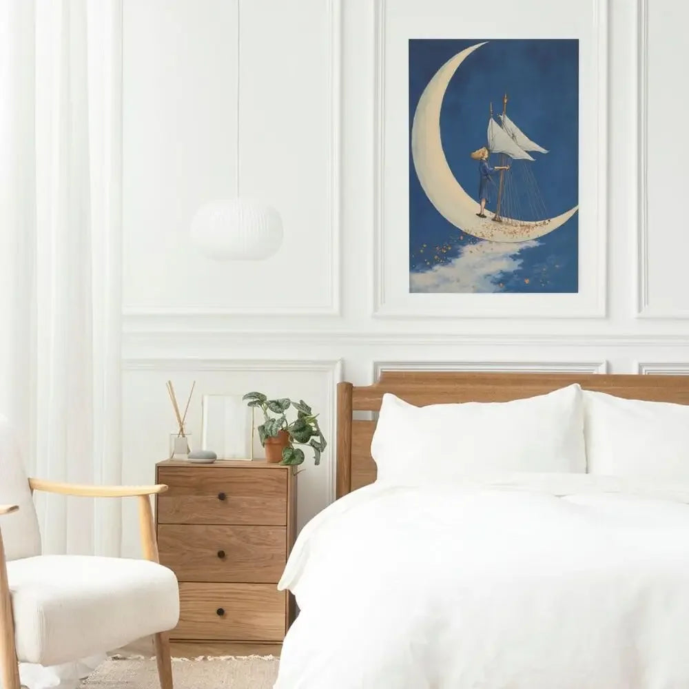 Sailing Moon Canvas Wall Art