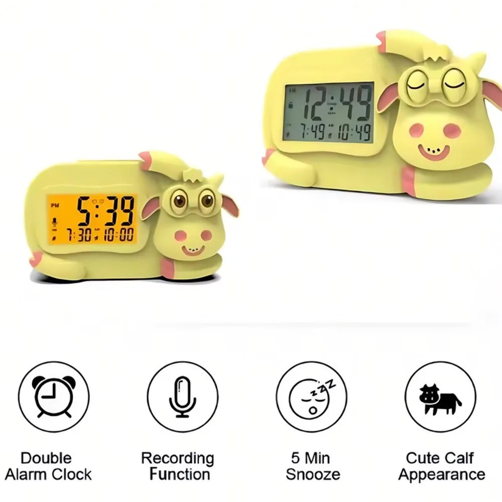 Kids Alarm Clock  - Cute Cow-Shaped