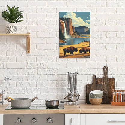 Buffalo on the Plains Canvas Wall Art