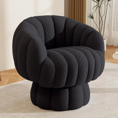 Velvet Barrel Chair, Swivels 360 degrees