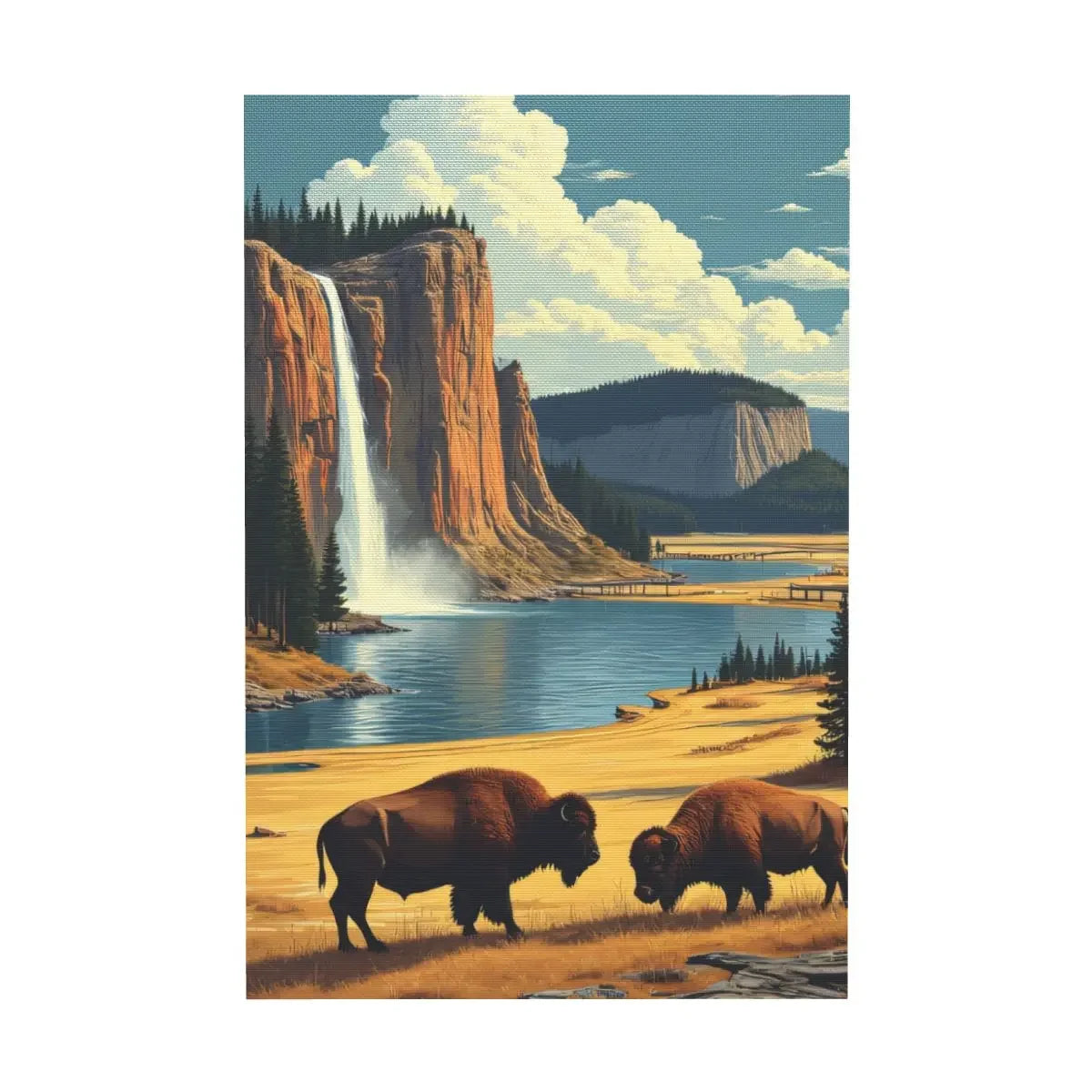 Buffalo on the Plains Canvas Wall Art