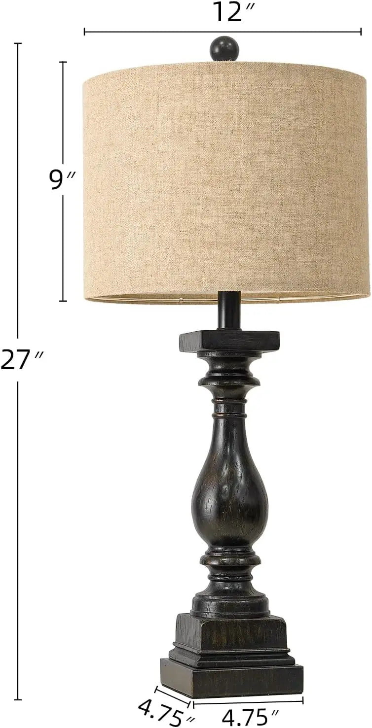 27" Table Lamps Set of 2 with USB Outputs