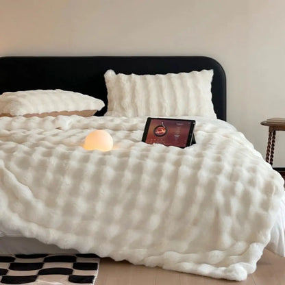 Faux Rabbit Fleece Blanket - 20 Colors