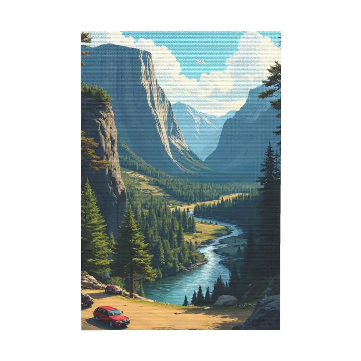 Mountain River Canvas Wall Art