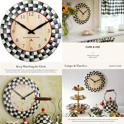 Wall Clock by Mackenzie-Childs,  Black and White