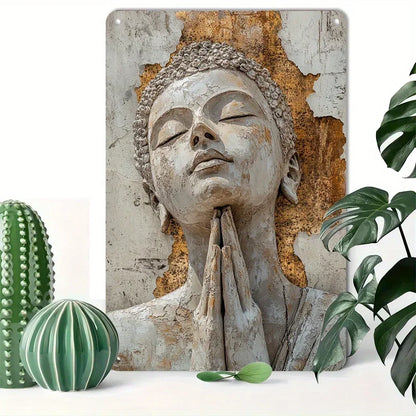 Gold Leaf Buddha Metal Wall Art