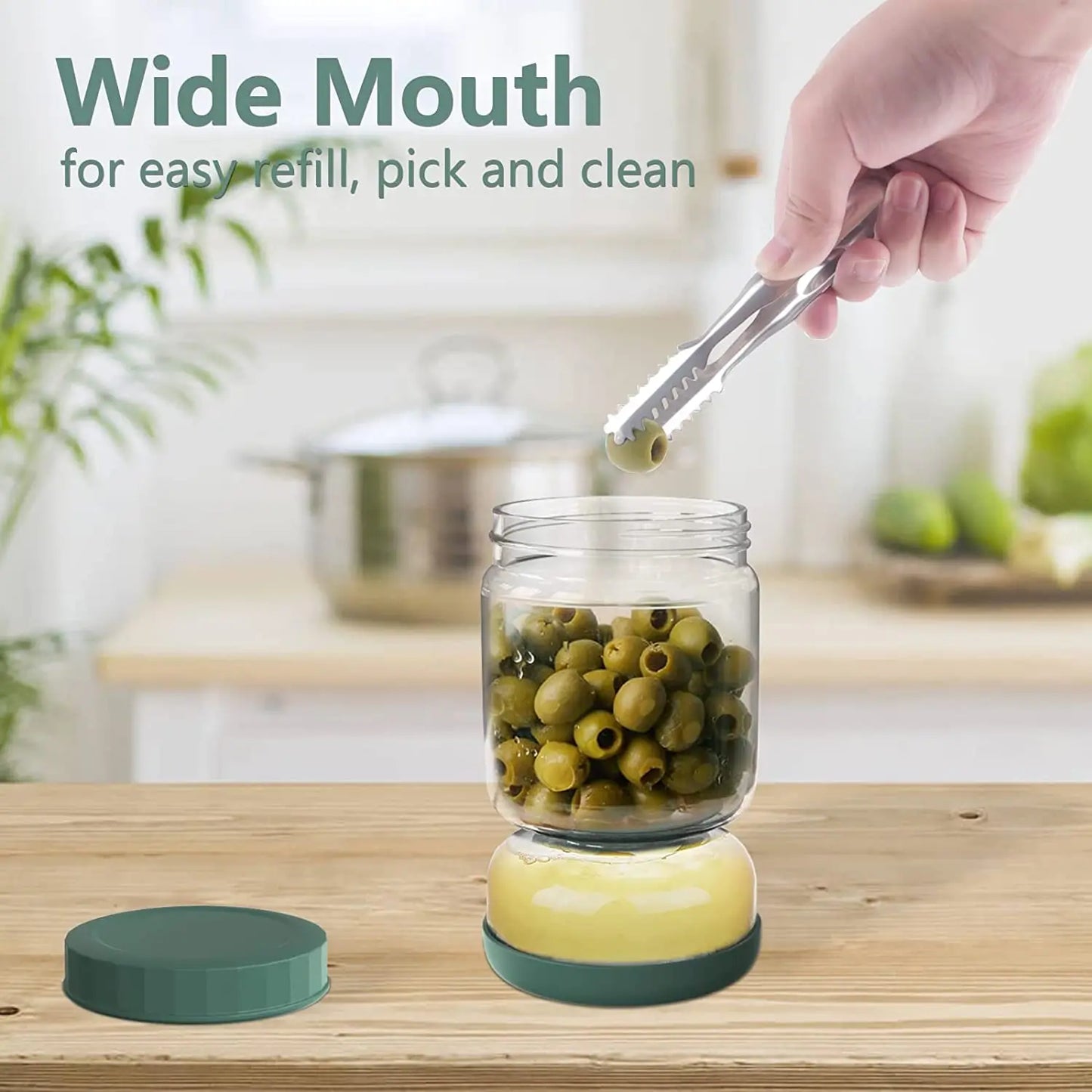 Glass Pickles Jar with Strainer Lid