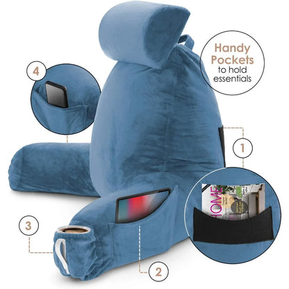 Reading Pillow with Memory Foam, Neck and Lumber Support Pillows