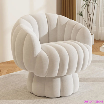 Velvet Barrel Chair, Swivels 360 degrees